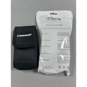 Casewill Set Of 2 Nylon Cell Phone Case Holder Holster W/ Clip & Belt Loop Black